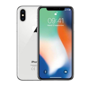 Apple iPhone X 64GB (Good Condition)(B-) Renewed - Silver (New Battery)