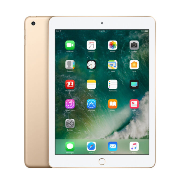 Apple iPad 5th Gen 128GB Cellular (Excellent Condition)(B+) Renewed - Gold (New Battery)