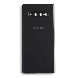 Galaxy S10 Plus Replacement Back Glass With Camera Lens Prism Black (Premium)