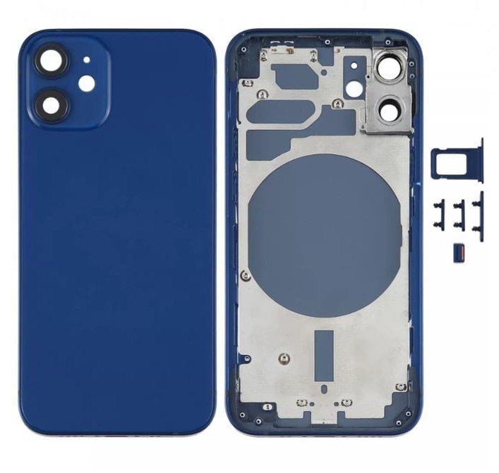 iPhone 12 Mini Rear Housing & Back Glass (No Small Parts) - Blue