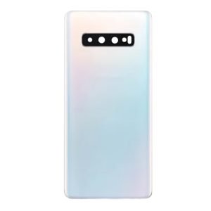 Galaxy S10 Replacement Back Glass With Camera Lens Prism White (Premium)