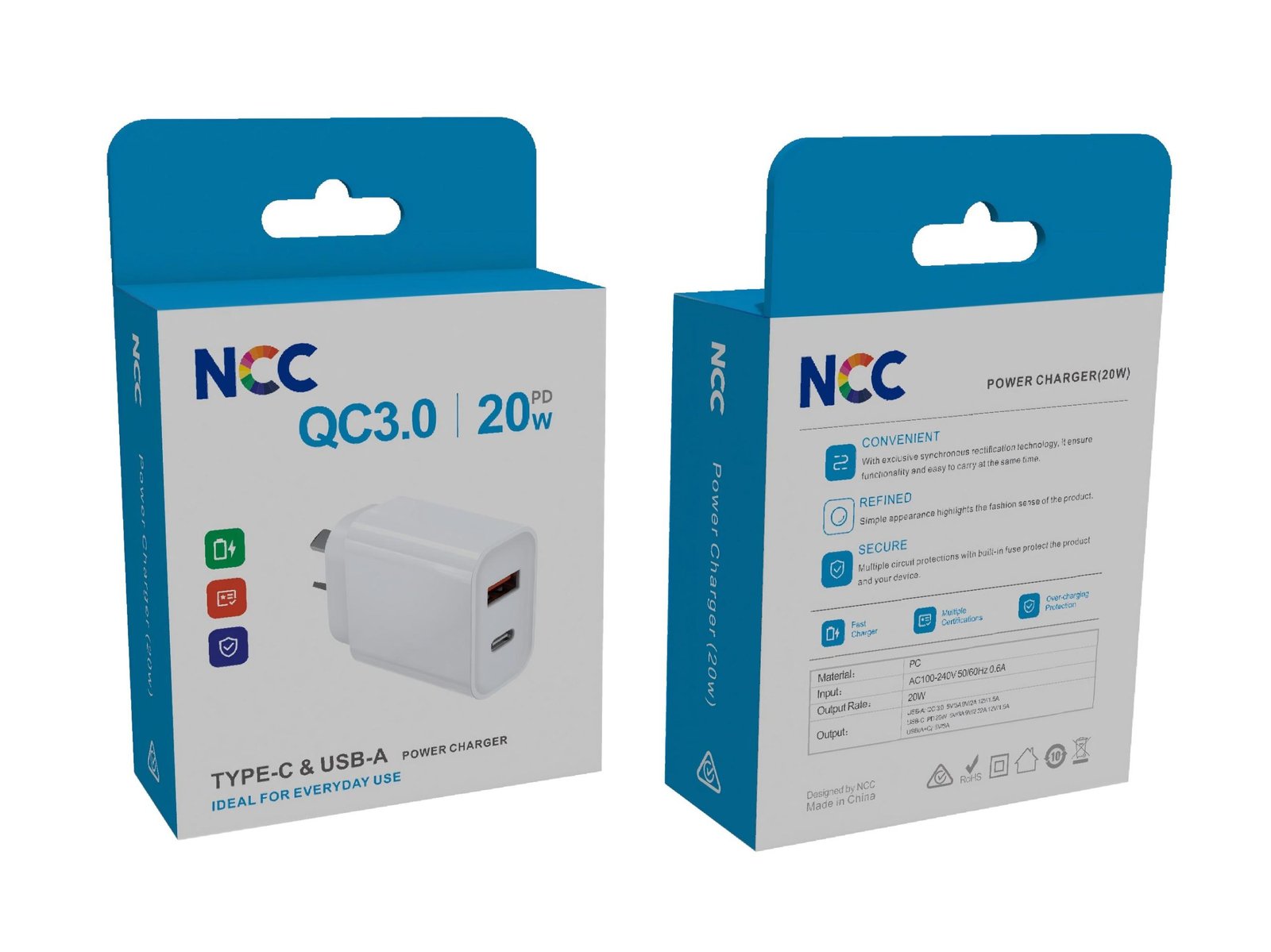 NCC-W2-20W AC Charger AU Certified - White